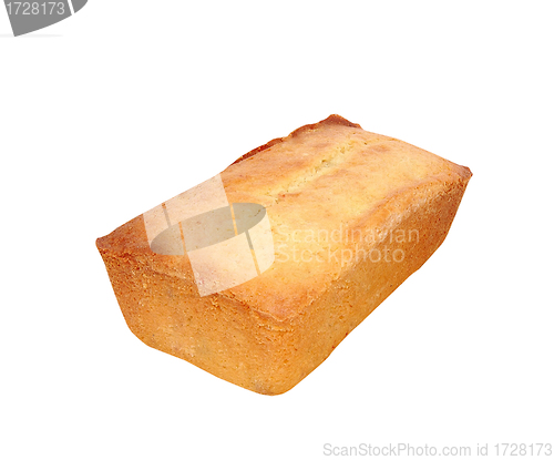 Image of A loaf of fresh bread on a white