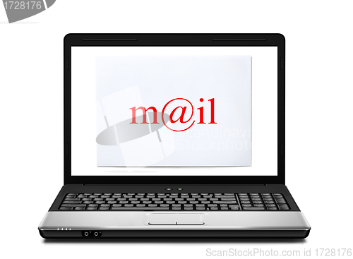 Image of Laptop with mail envelope