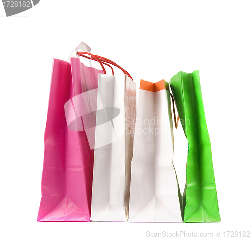 Image of Assorted colored shopping bags