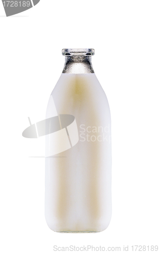 Image of milk bottle isolated on white