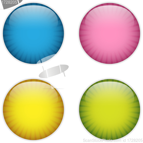 Image of Glass Circle Button Colorful Stripes