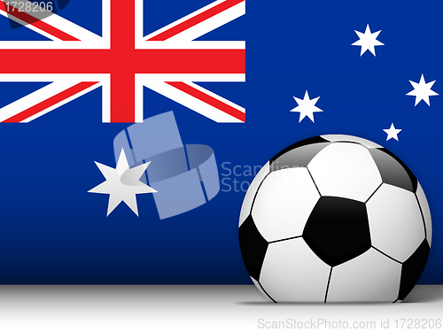 Image of Australia Soccer Ball with Flag Background