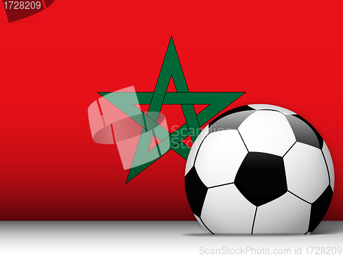 Image of Morocco Soccer Ball with Flag Background