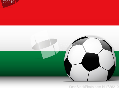 Image of Hungary Soccer Ball with Flag Background