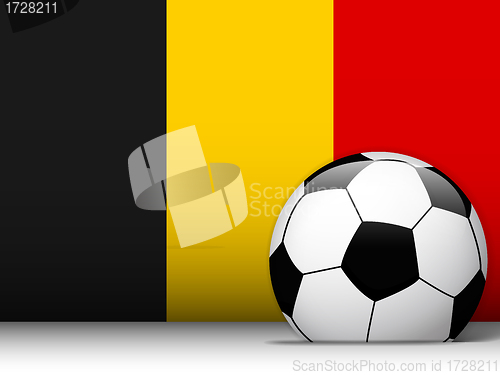 Image of Belgium Soccer Ball with Flag Background