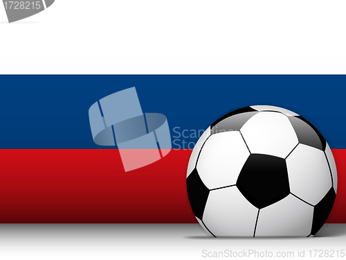 Image of Russia Soccer Ball with Flag Background