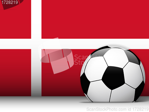 Image of Denmark Soccer Ball with Flag Background