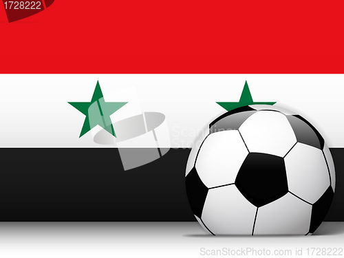 Image of Syria Soccer Ball with Flag Background