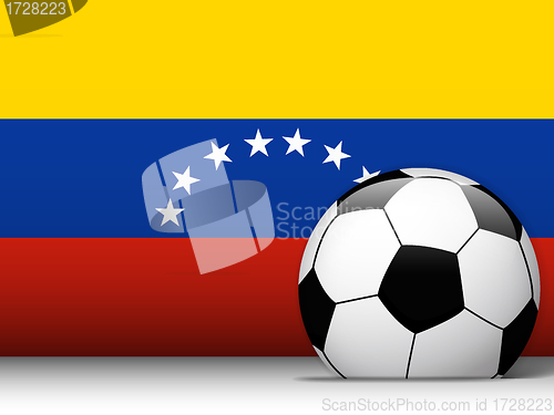 Image of Venezuela Soccer Ball with Flag Background