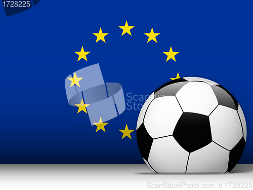 Image of Europe Soccer Ball with Flag Background