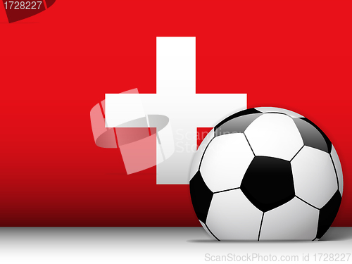 Image of Switzerland Soccer Ball with Flag Background