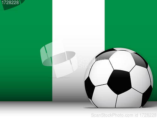 Image of Nigeria Soccer Ball with Flag Background