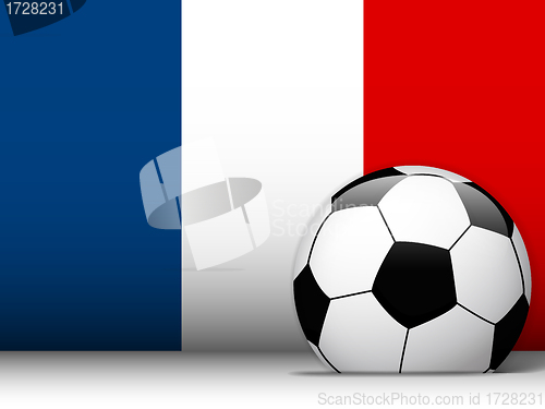 Image of France Soccer Ball with Flag Background