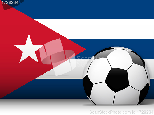 Image of Cuba Soccer Ball with Flag Background
