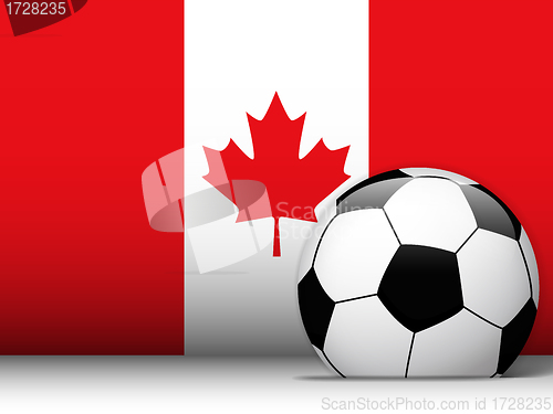 Image of Canada Soccer Ball with Flag Background