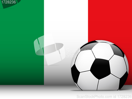 Image of italy Soccer Ball with Flag Background