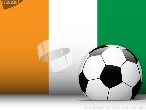 Image of Ireland Soccer Ball with Flag Background