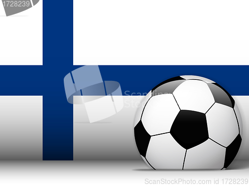 Image of Finland Soccer Ball with Flag Background