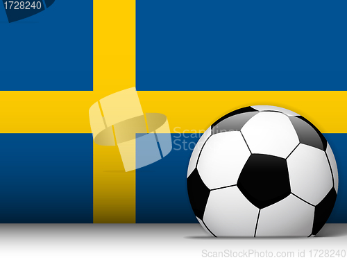 Image of Sweden Soccer Ball with Flag Background