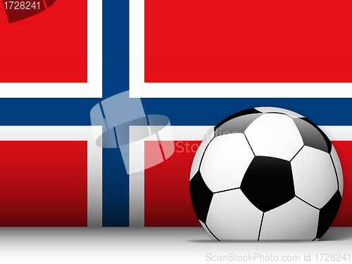 Image of Norway Soccer Ball with Flag Background