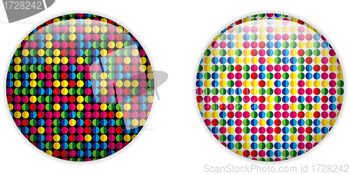 Image of Glass Circle Button Colorful Dots