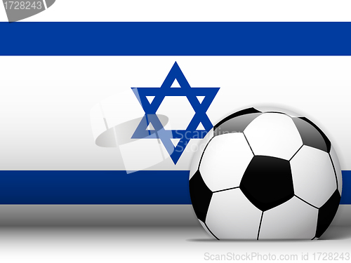 Image of Israel Soccer Ball with Flag Background