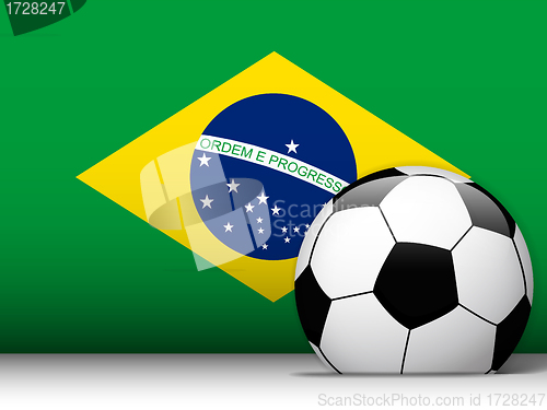 Image of Brazil Soccer Ball with Flag Background