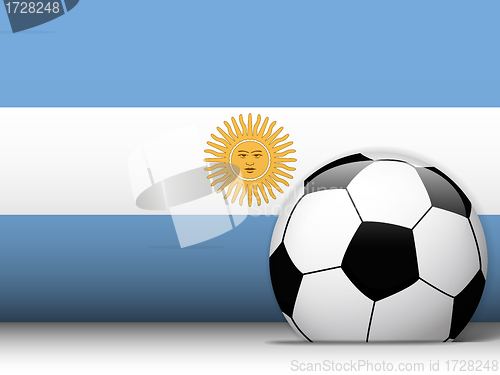 Image of Argentina Soccer Ball with Flag Background