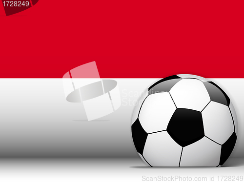 Image of Monaco Soccer Ball with Flag Background