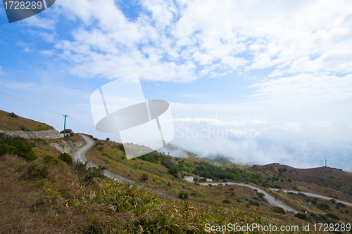 Image of Mountain landscape and dowtown in Hong Kong