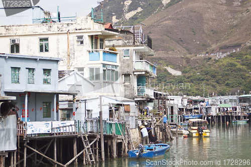 Image of Stilt houses in Tai O fishing village in Hong Kong
