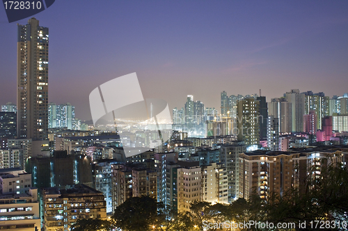 Image of Hong Kong downtown at night