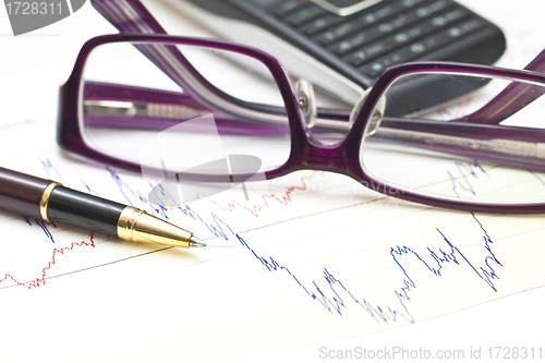 Image of Stock charts and financial accounting