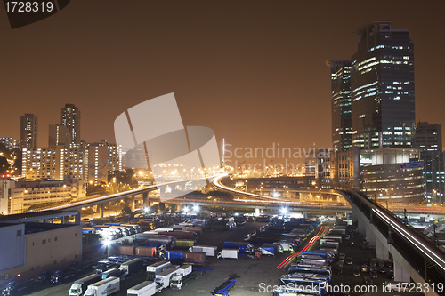 Image of Traffic in Hong Kong at night