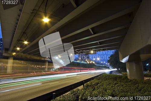 Image of Traffic in Hong Kong at night