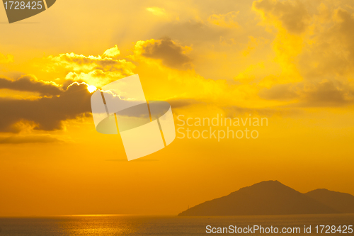Image of  Sunset over the ocean in Hong Kong