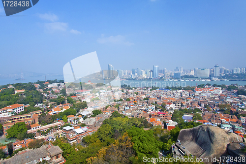 Image of Xiamen aerial view from Gulang-yu island, China