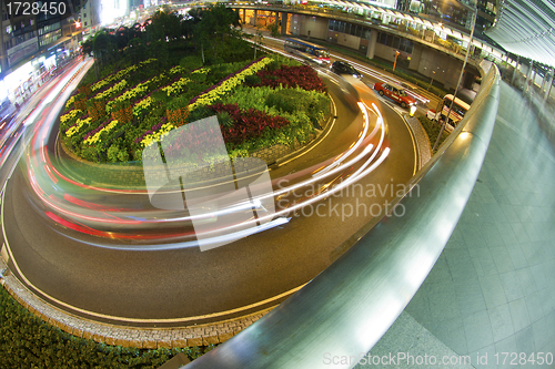Image of Roundabout traffic in downtown of Hong Kong