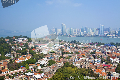 Image of Xiamen aerial view from Gulang-yu island, China