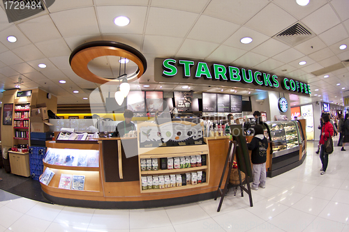 Image of Starbucks Coffee in Hong Kong mall