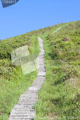 Image of Hiking path in mountain of Hong Kong