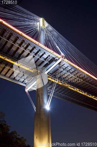 Image of Ting Kau Bridge in Hong Kong, close-up. 