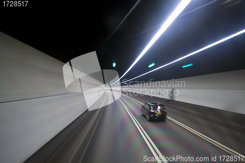 Image of Tunnel and moving cars in Hong Kong