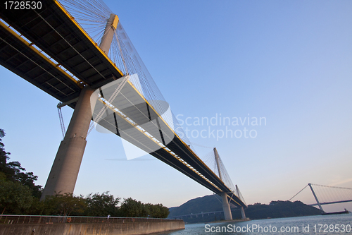 Image of Ting Kau Bridge in Hong Kong at day