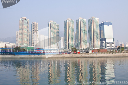 Image of Hong Kong apartment blocks in downtown area