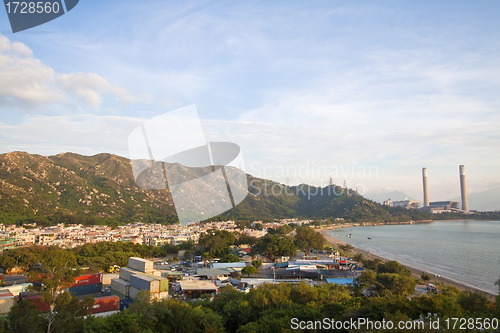 Image of Power Station and mountain landscape in Hong Kong
