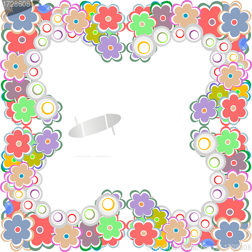 Image of Vector illustration of a flower border
