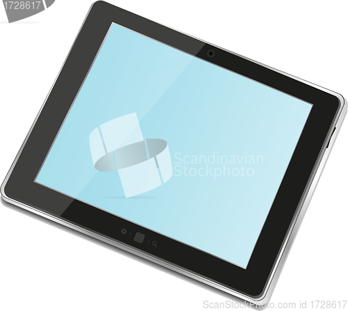 Image of High-detailed black tablet pc on white background