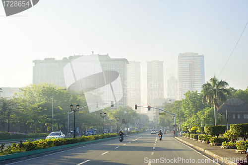 Image of Manila road at sunrise 