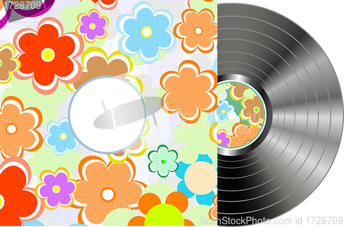 Image of Vinyl disc cover in texture flowers wrapping